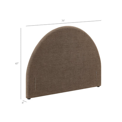 Resort Queen Size Upholstered Fabric Arched Headboard - Mocha