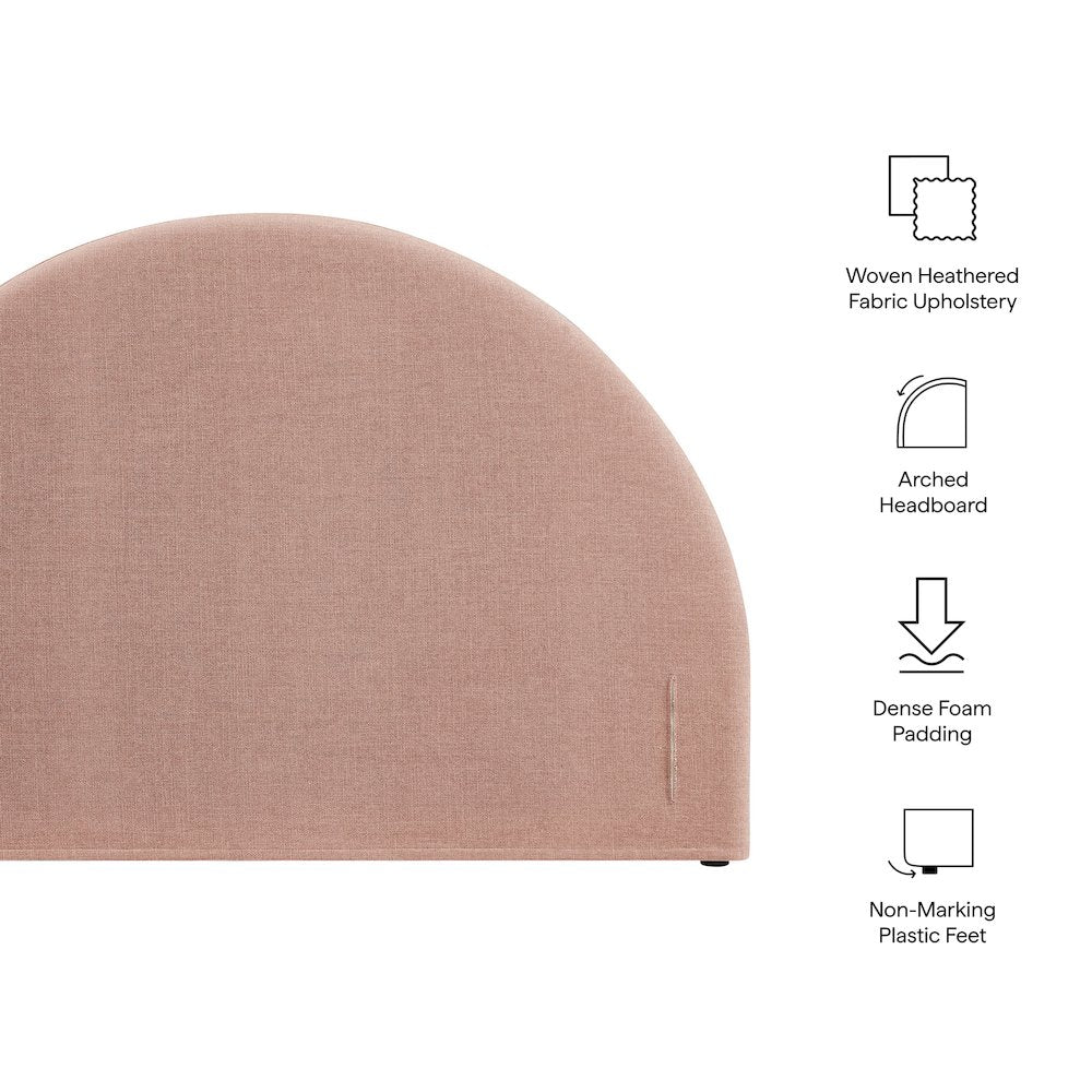 Resort King Size Upholstered Fabric Arched Headboard - Blush