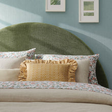Resort King Size Upholstered Fabric Arched Headboard - Foliage