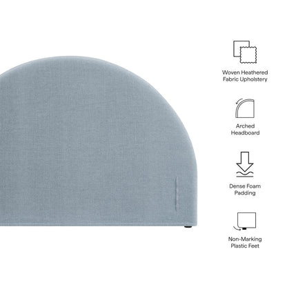 Resort King Size Upholstered Fabric Arched Headboard - Sky