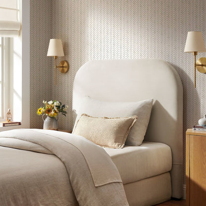 Keynote Twin Stain-Resistant Performance Velvet Headboard - Alabaster