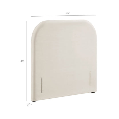 Keynote Twin Stain-Resistant Performance Velvet Headboard - Alabaster