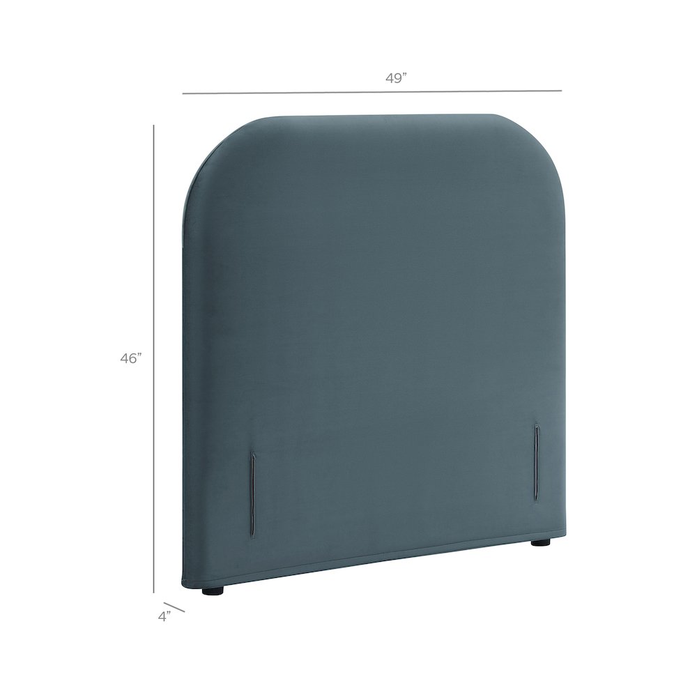 Keynote Twin Stain-Resistant Performance Velvet Headboard - Cadet Blue