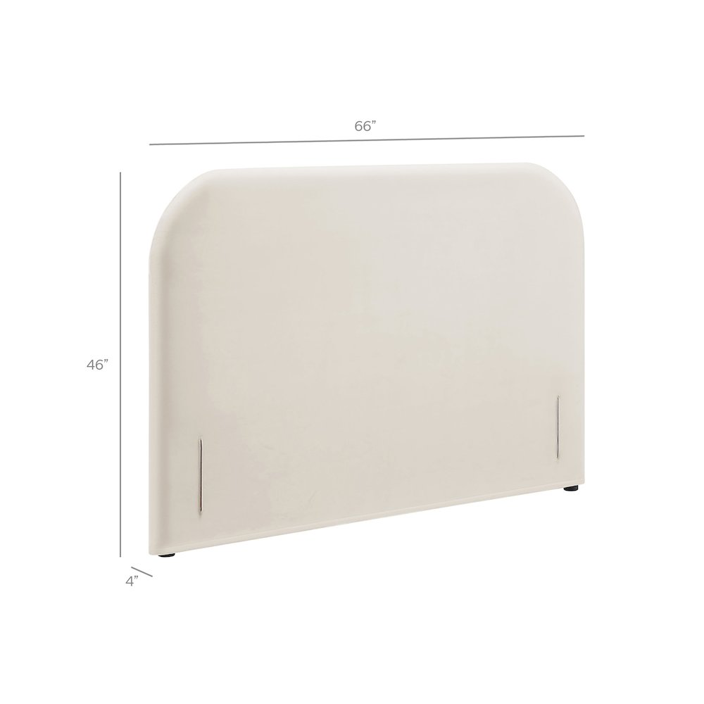 Keynote Full Performance Velvet Headboard - Alabaster