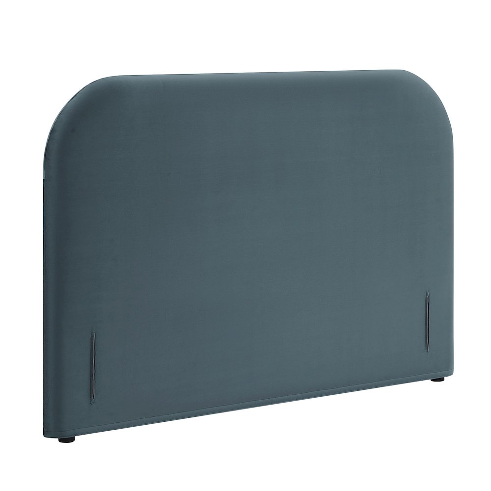 Keynote Full Performance Velvet Headboard - Cadet Blue