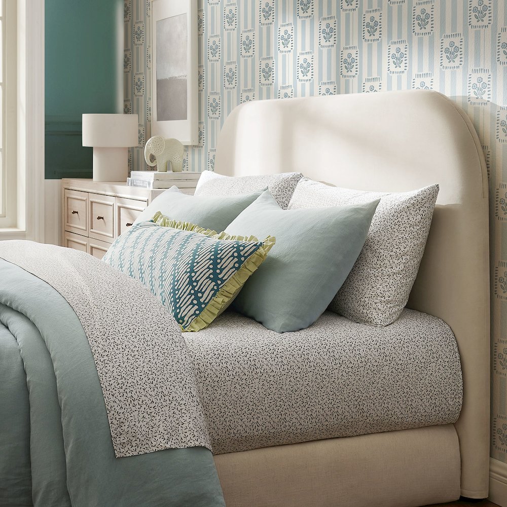 Keynote Queen Performance Velvet Headboard - Alabaster