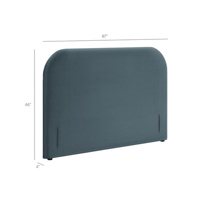 Keynote King Performance Velvet Headboard - Cadet Blue