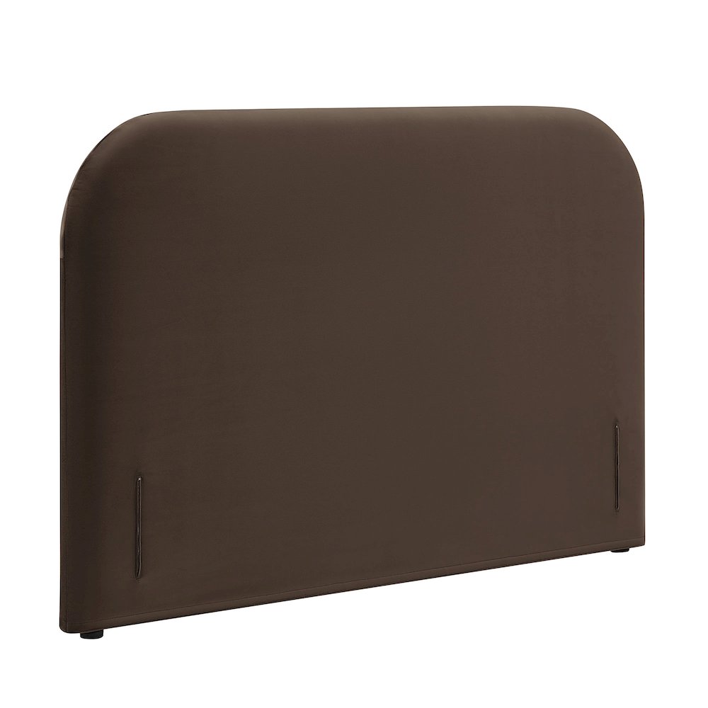 Keynote King Performance Velvet Headboard - Chocolate Brown