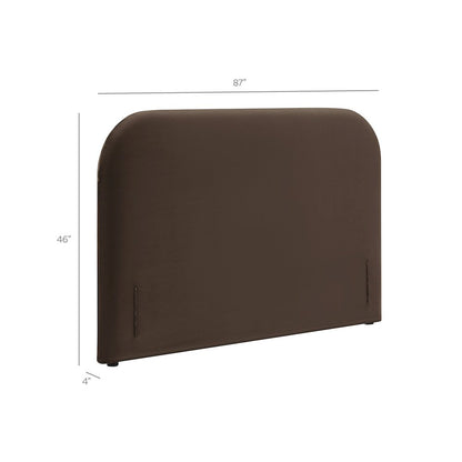 Keynote King Performance Velvet Headboard - Chocolate Brown