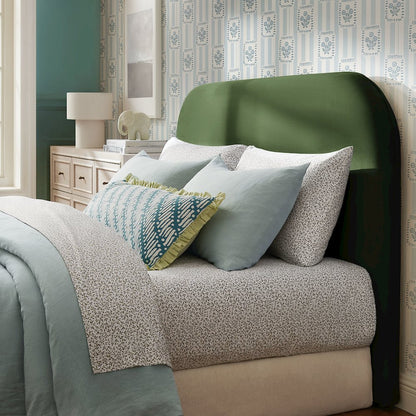 Keynote King Performance Velvet Headboard - Moss Green