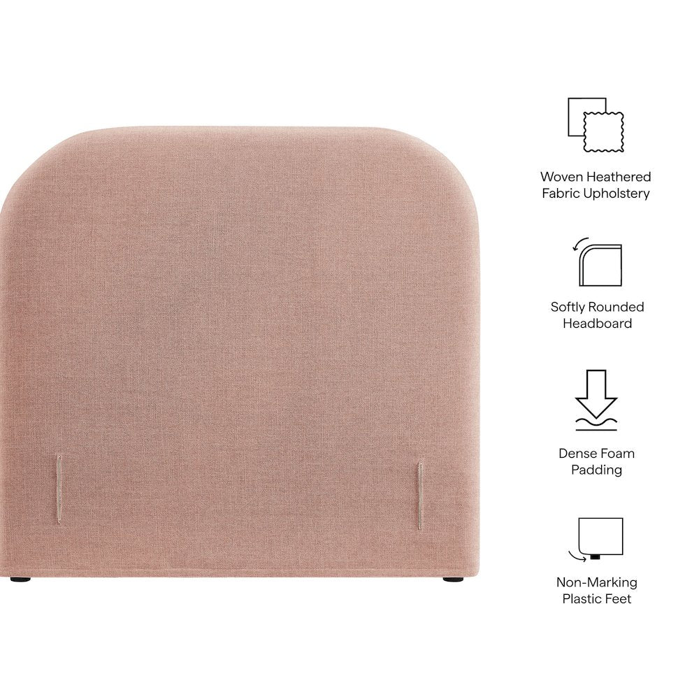 Keynote Twin Size Upholstered Fabric Headboard - Blush