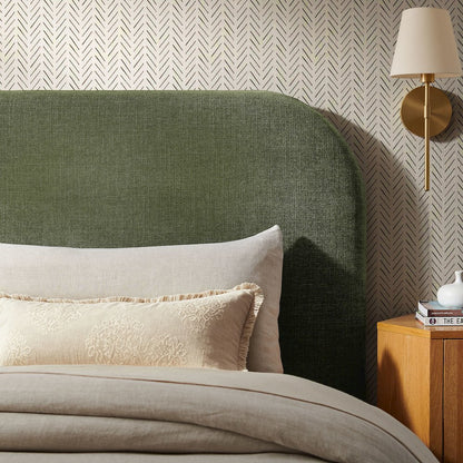 Keynote Twin Size Upholstered Fabric Headboard - Foliage