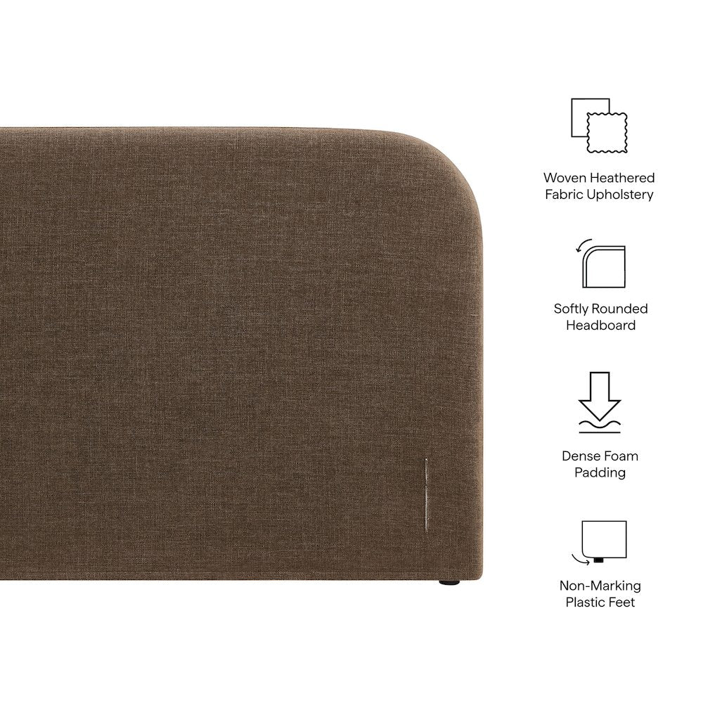 Keynote Full Size Upholstered Fabric Headboard - Mocha