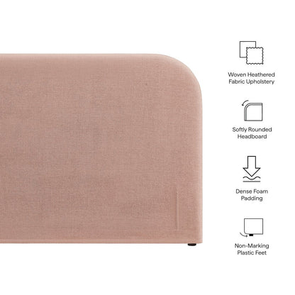 Keynote Queen Size Upholstered Fabric Headboard - Blush