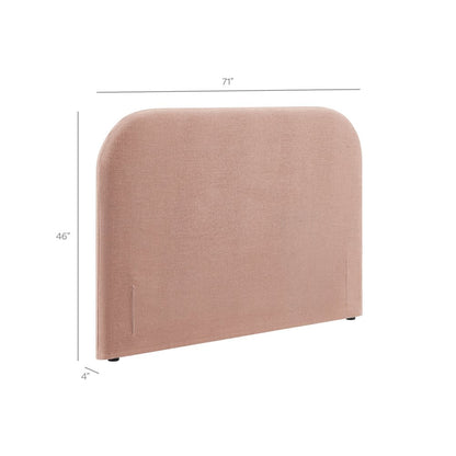 Keynote Queen Size Upholstered Fabric Headboard - Blush