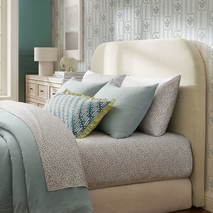 Keynote Queen Size Upholstered Fabric Headboard - Ecru