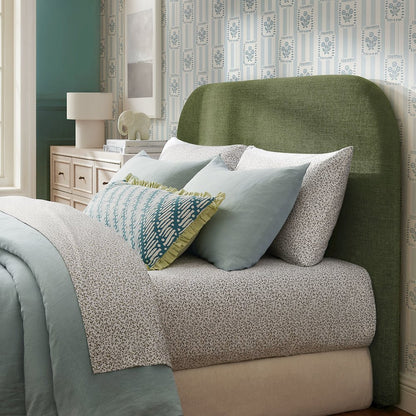 Keynote King Size Upholstered Fabric Headboard - Foliage