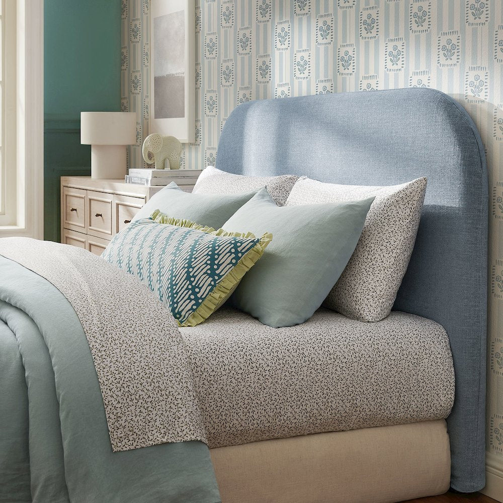 Keynote King Size Upholstered Fabric Headboard - Sky
