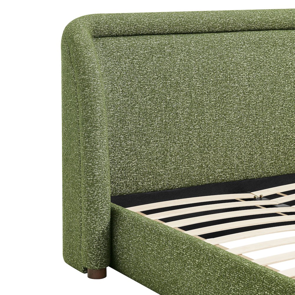 Tasmin Queen Upholstered Fabric Platform Bed - Olive