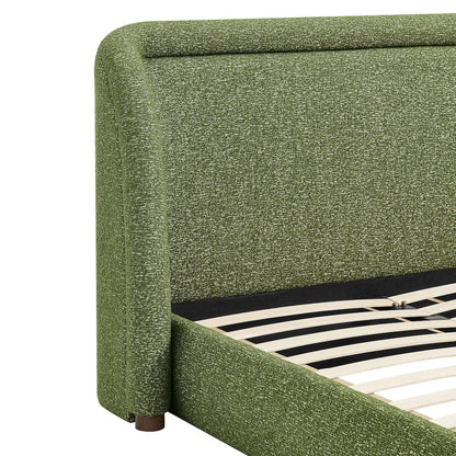 Tasmin Queen Upholstered Fabric Platform Bed - Olive