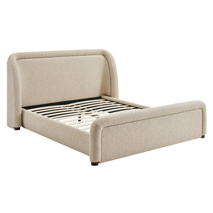 Tasmin King Upholstered Fabric Platform Bed - Linen