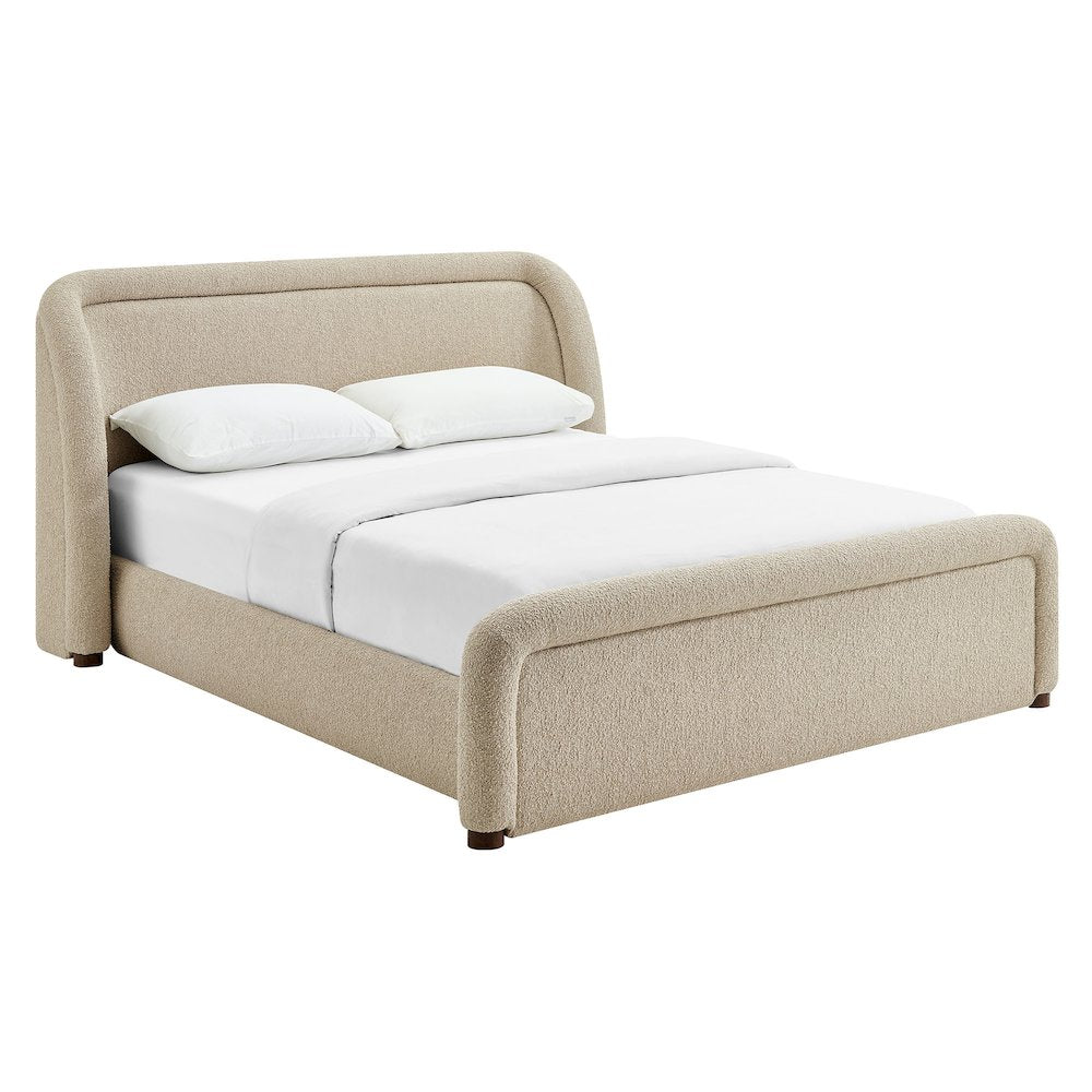 Tasmin King Upholstered Fabric Platform Bed - Linen