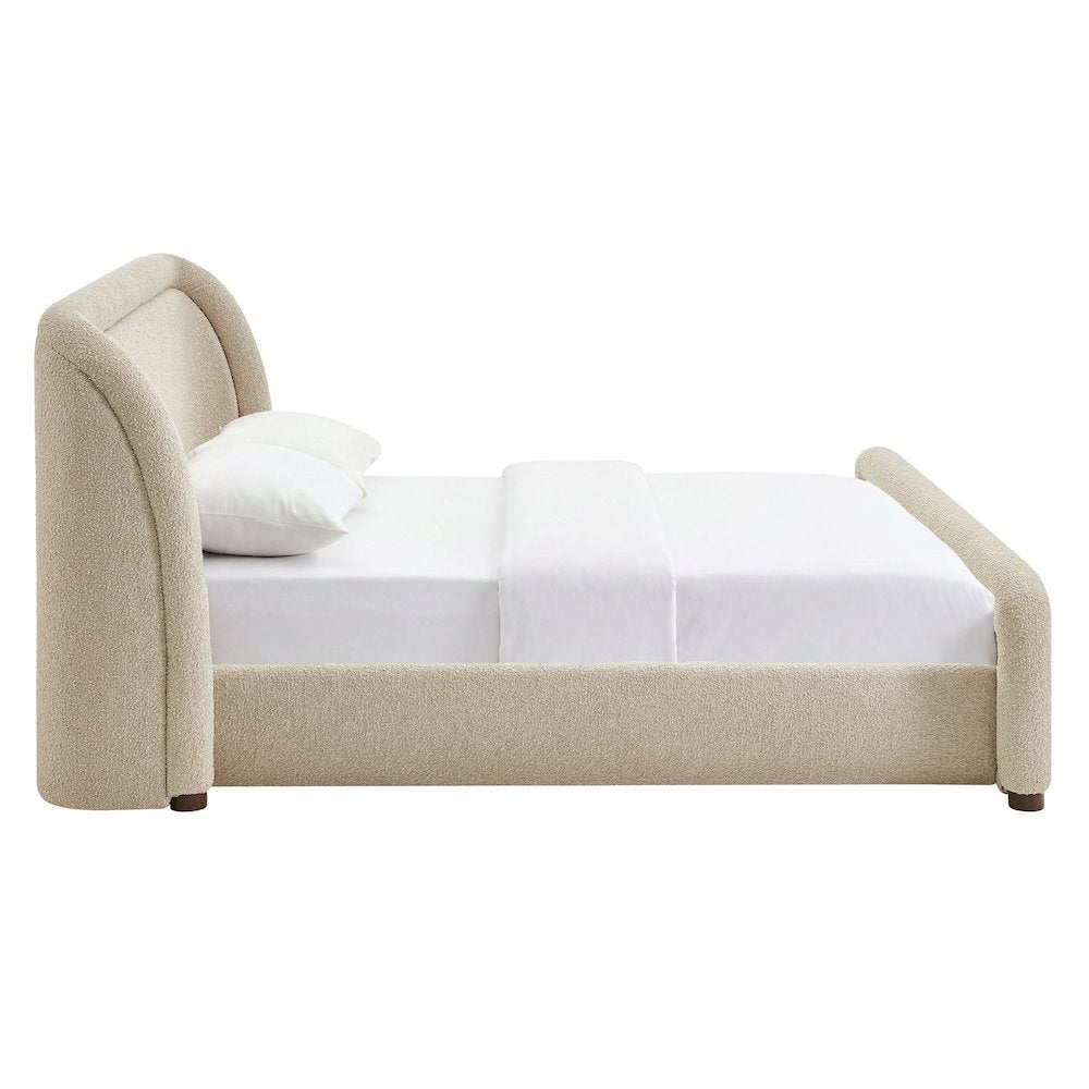 Tasmin King Upholstered Fabric Platform Bed - Linen