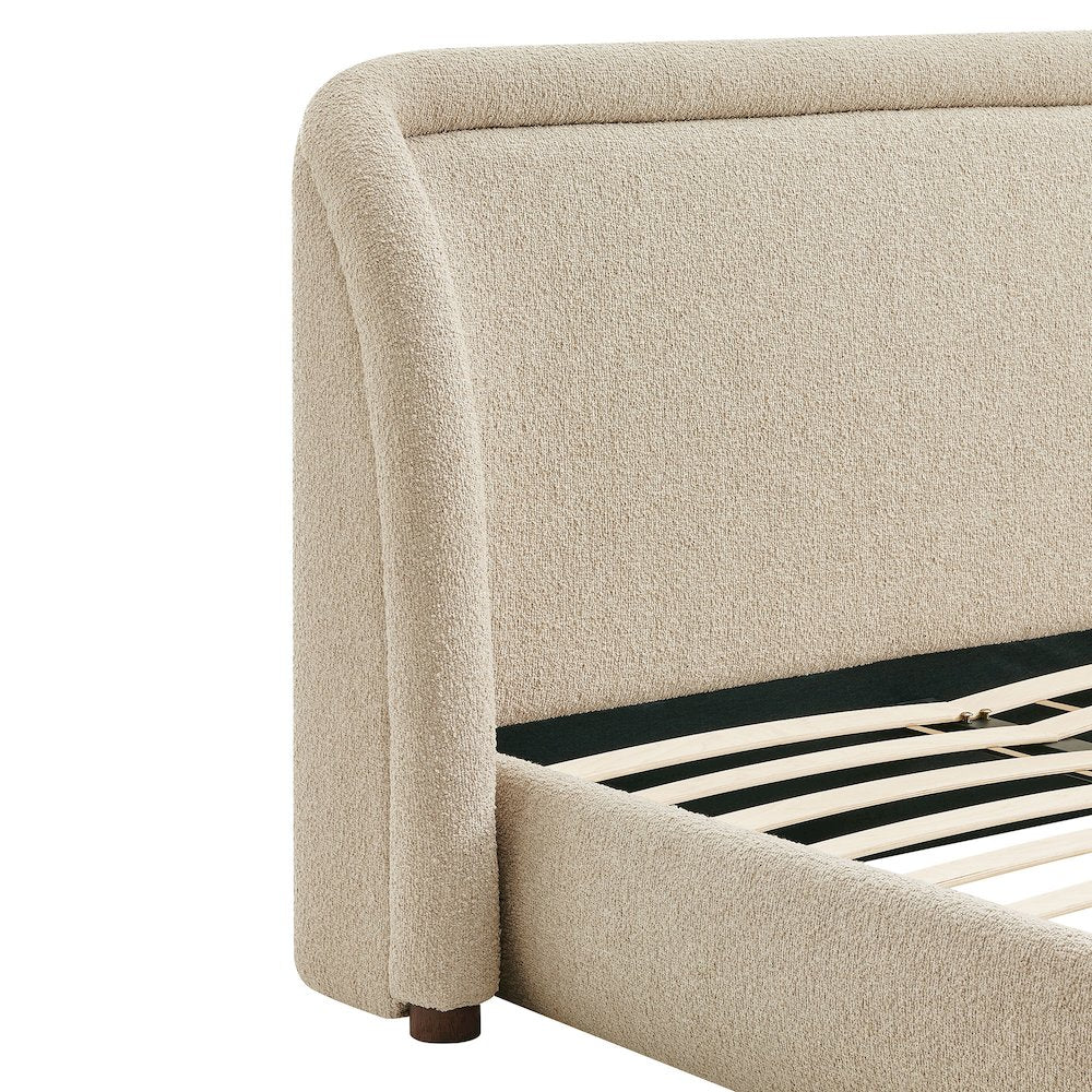 Tasmin King Upholstered Fabric Platform Bed - Linen