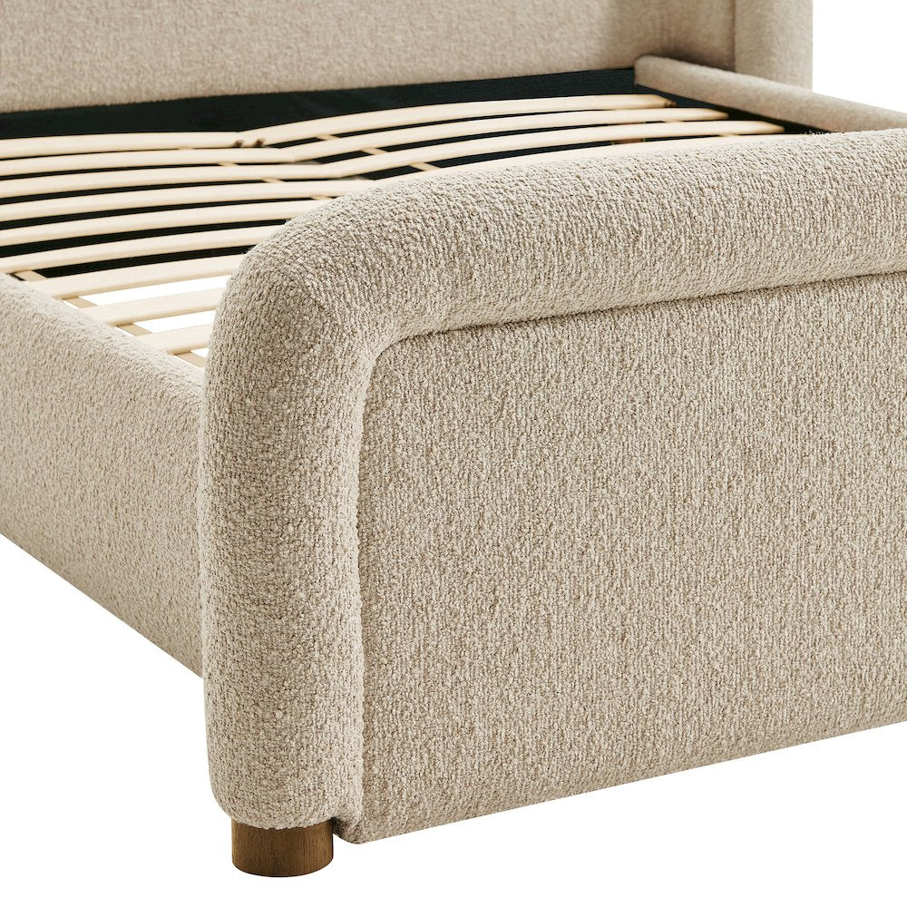 Tasmin King Upholstered Fabric Platform Bed - Linen