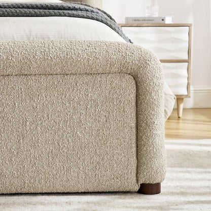 Tasmin King Upholstered Fabric Platform Bed - Linen