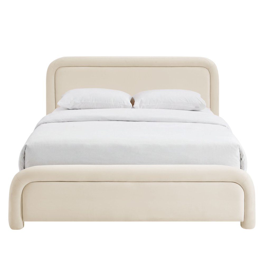 Beck Queen Performance Velvet Platform Bed - Alabaster