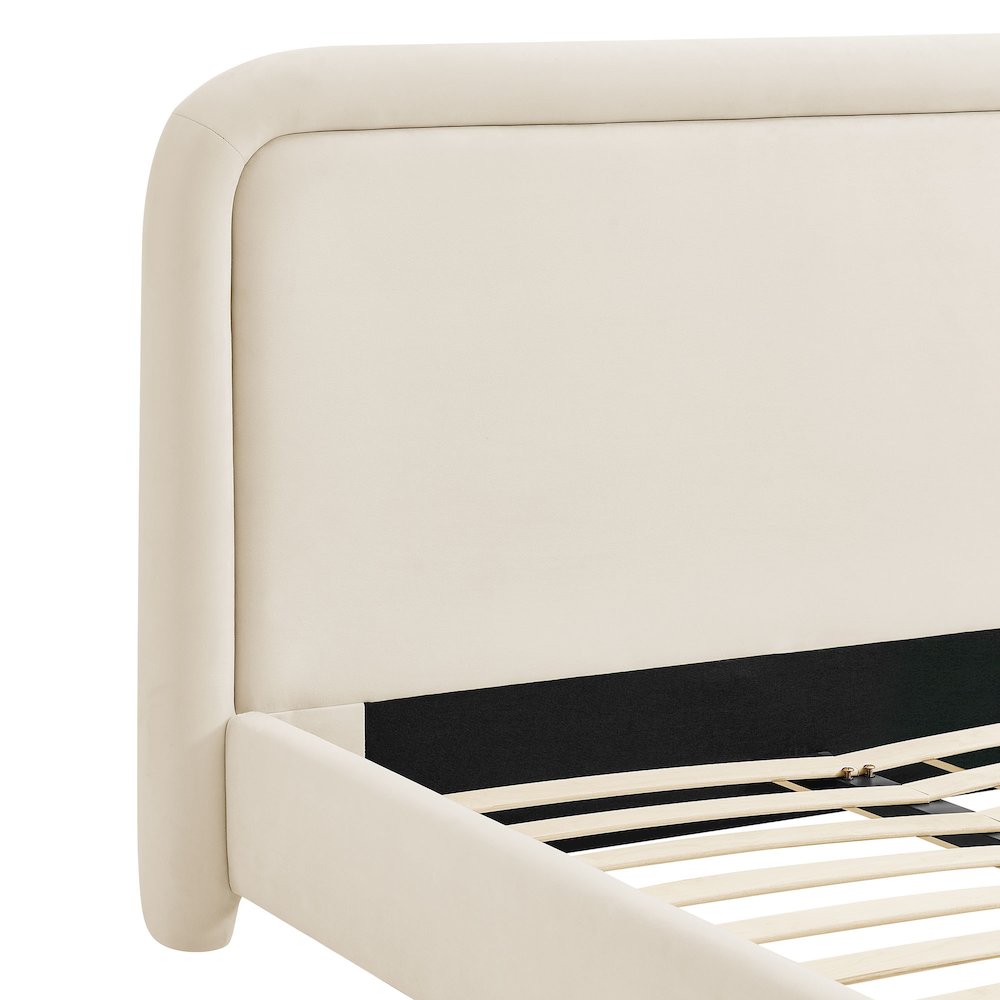 Beck Queen Performance Velvet Platform Bed - Alabaster