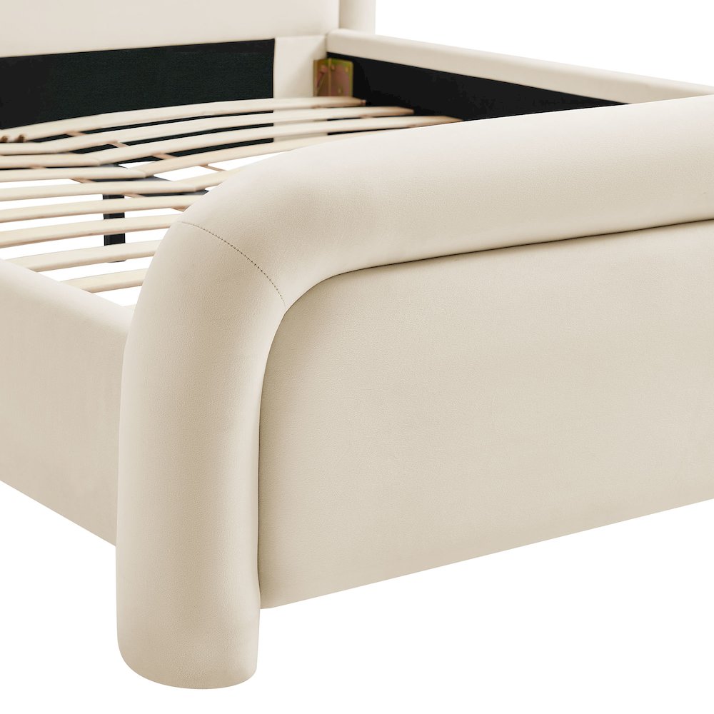 Beck Queen Performance Velvet Platform Bed - Alabaster