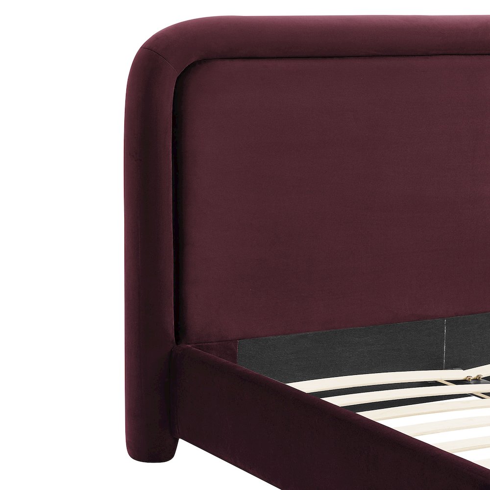 Beck King Performance Velvet Platform Bed - Mulberry