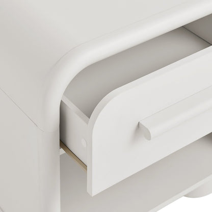 Bellamy Curved 1-Drawer Nightstand - White Matte