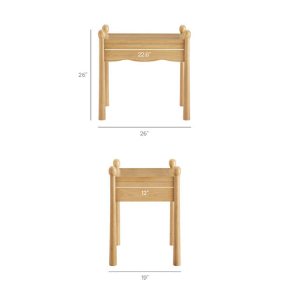 Darcy Wood Nightstand or Side Table - Oak