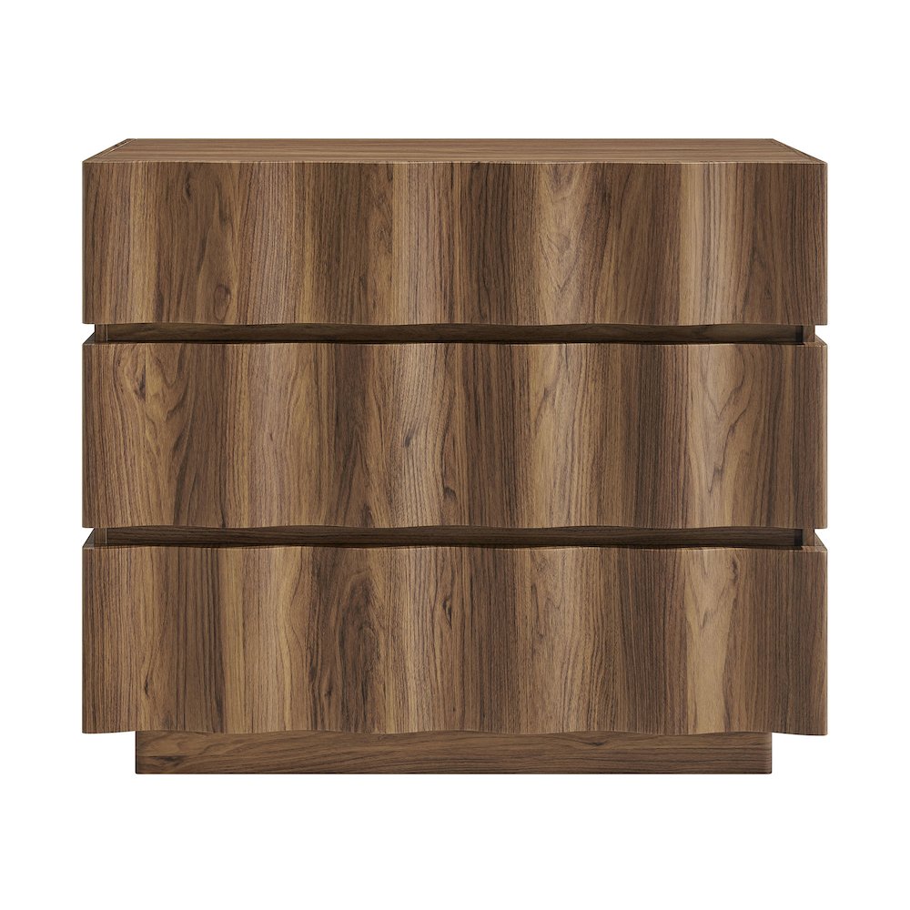 Isola Wavy 3 Drawer Chest - Walnut