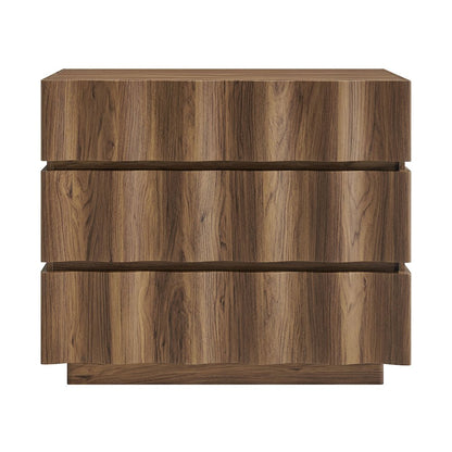Isola Wavy 3 Drawer Chest - Walnut