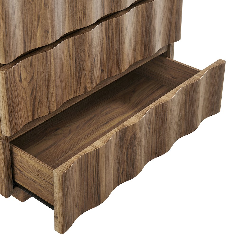 Isola Wavy 3 Drawer Chest - Walnut