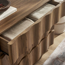 Isola Wavy 3 Drawer Chest - Walnut