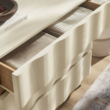 Isola Wavy 3 Drawer Chest - White Light Oak