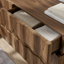 Isola Wavy 6 Drawer Dresser - Walnut