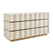 Isola Wavy 6 Drawer Dresser - White Light Oak