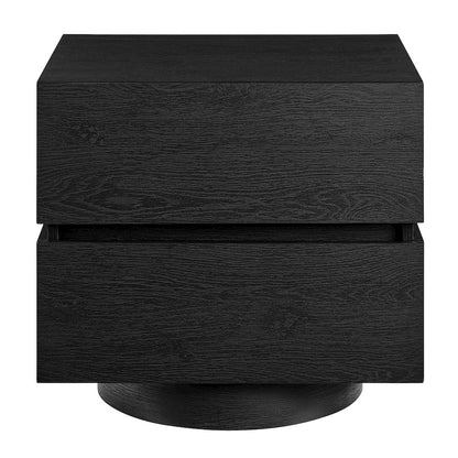 Koval Floating Pedestal 2-Drawer Nightstand - Black