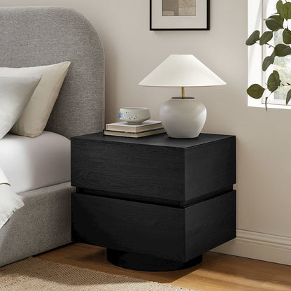 Koval Floating Pedestal 2-Drawer Nightstand - Black