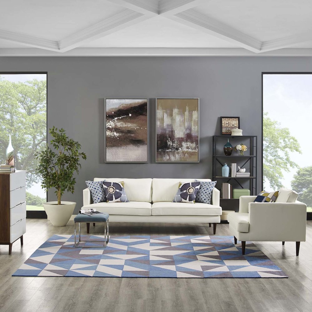 Kahula Geometric Triangle Mosaic 8x10 Area Rug