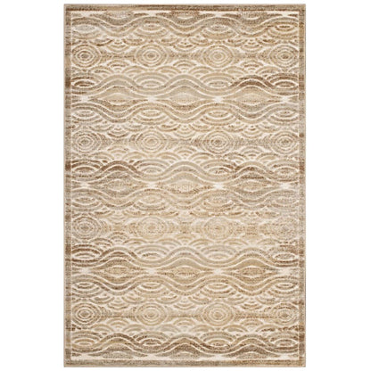 Kennocha Rustic Vintage Abstract Waves 5x8 Area Rug