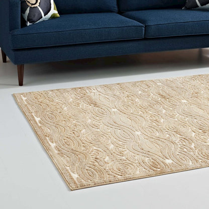 Kennocha Rustic Vintage Abstract Waves 5x8 Area Rug