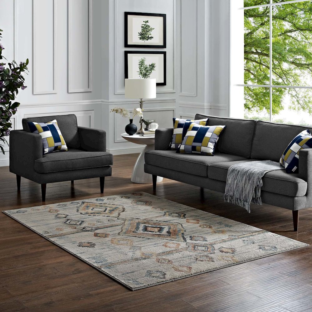 Jenica Distressed Moroccan Tribal Abstract Diamond 8x10 Area Rug