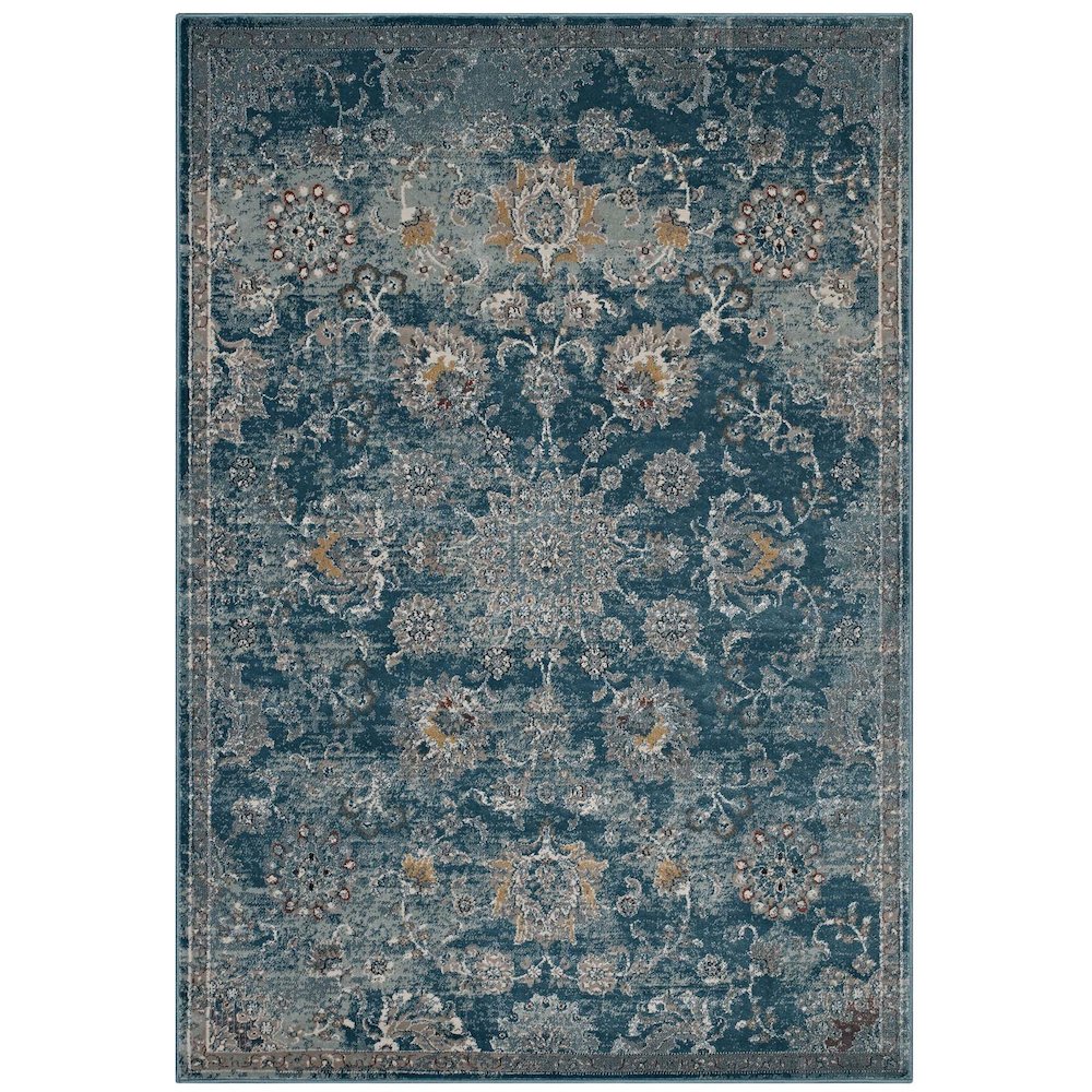 Cynara Distressed Floral Vintage Medallion 5x8 Area Rug